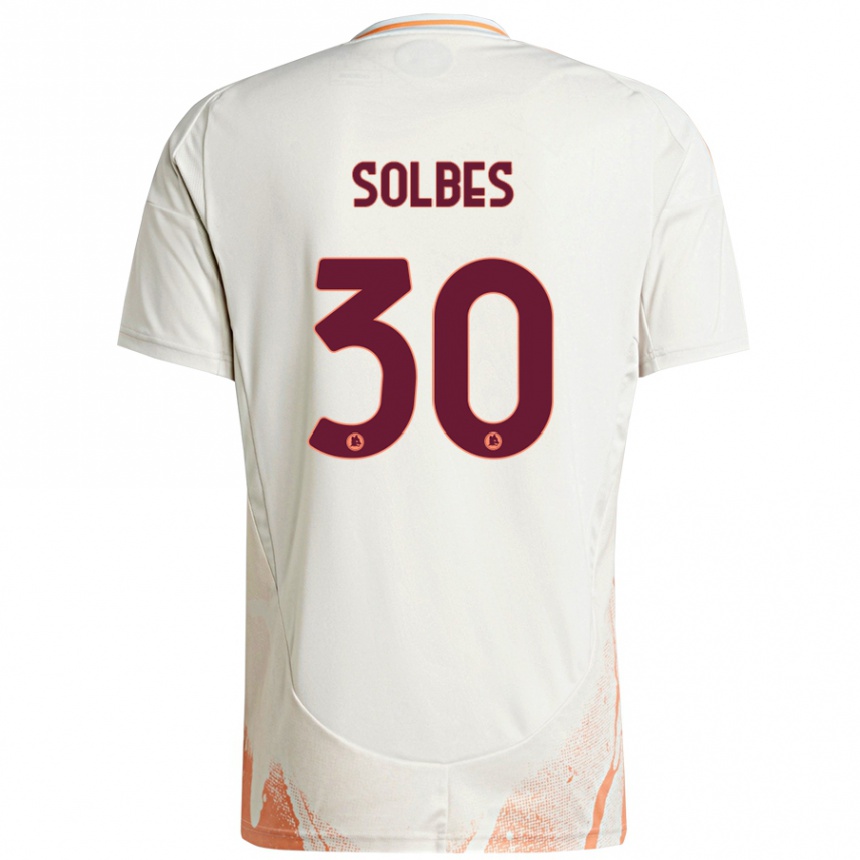 Niño Fútbol Camiseta Ricardo Solbes #30 Crema Blanco Naranja 2ª Equipación 2024/25 Argentina