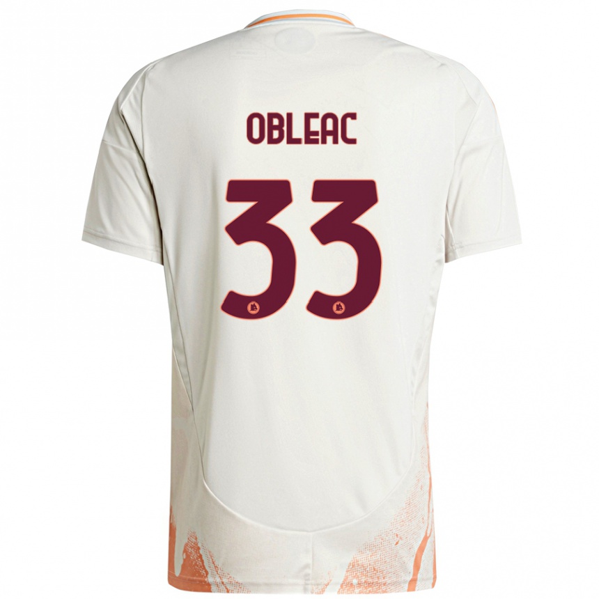 Niño Fútbol Camiseta Matteo Obleac #33 Crema Blanco Naranja 2ª Equipación 2024/25 Argentina