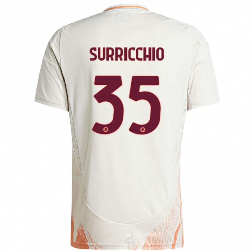 Niño Fútbol Camiseta Jacopo Surricchio #35 Crema Blanco Naranja 2ª Equipación 2024/25 Argentina