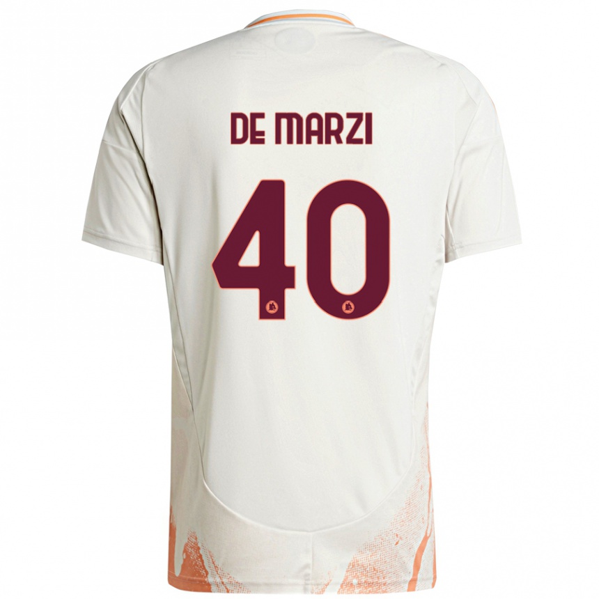 Niño Fútbol Camiseta Giorgio De Marzi #40 Crema Blanco Naranja 2ª Equipación 2024/25 Argentina