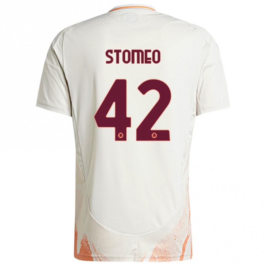 Niño Fútbol Camiseta Giorgio Stomeo #42 Crema Blanco Naranja 2ª Equipación 2024/25 Argentina