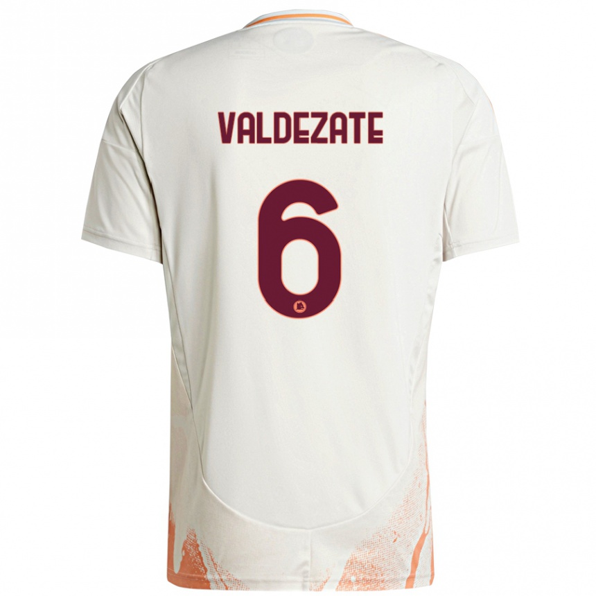 Niño Fútbol Camiseta Oihane Valdezate #6 Crema Blanco Naranja 2ª Equipación 2024/25 Argentina