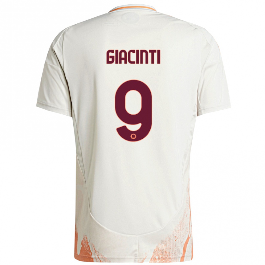 Niño Fútbol Camiseta Valentina Giacinti #9 Crema Blanco Naranja 2ª Equipación 2024/25 Argentina