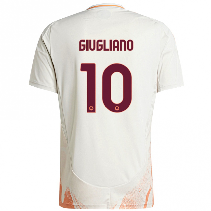 Niño Fútbol Camiseta Manuela Giugliano #10 Crema Blanco Naranja 2ª Equipación 2024/25 Argentina