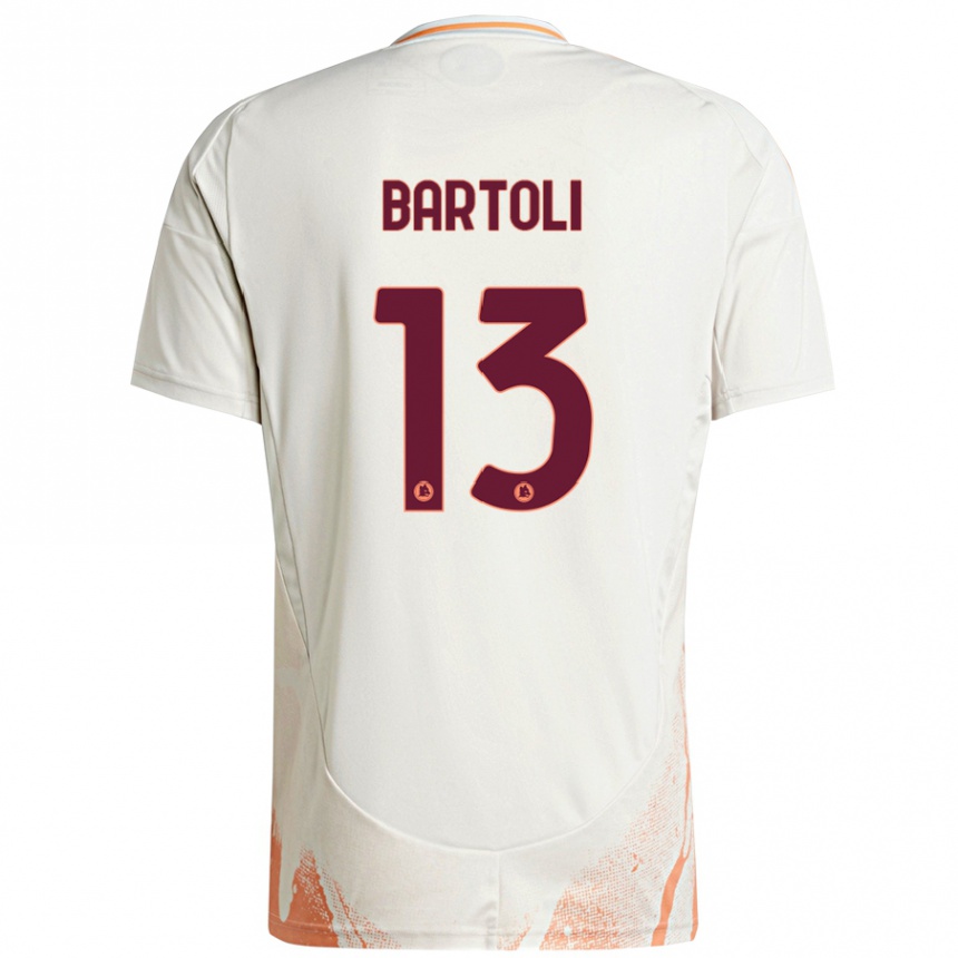 Niño Fútbol Camiseta Elisa Bartoli #13 Crema Blanco Naranja 2ª Equipación 2024/25 Argentina