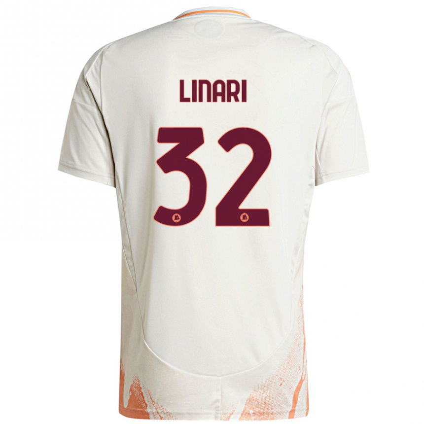 Niño Fútbol Camiseta Elena Linari #32 Crema Blanco Naranja 2ª Equipación 2024/25 Argentina