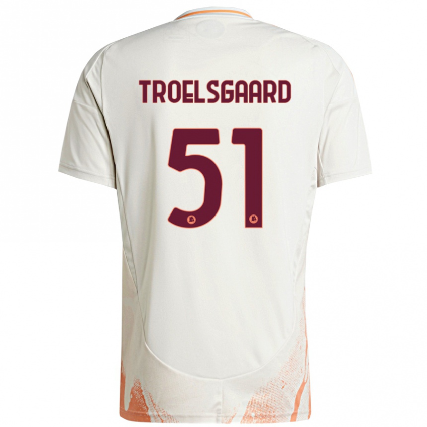 Niño Fútbol Camiseta Sanne Troelsgaard #51 Crema Blanco Naranja 2ª Equipación 2024/25 Argentina