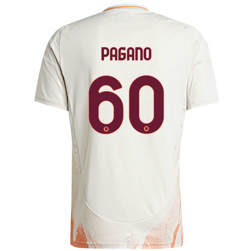 Niño Fútbol Camiseta Riccardo Pagano #60 Crema Blanco Naranja 2ª Equipación 2024/25 Argentina