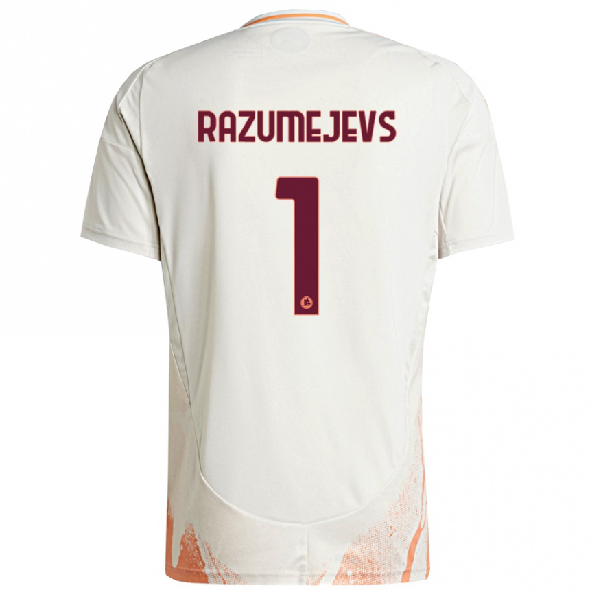 Niño Fútbol Camiseta Vladislavs Razumejevs #1 Crema Blanco Naranja 2ª Equipación 2024/25 Argentina