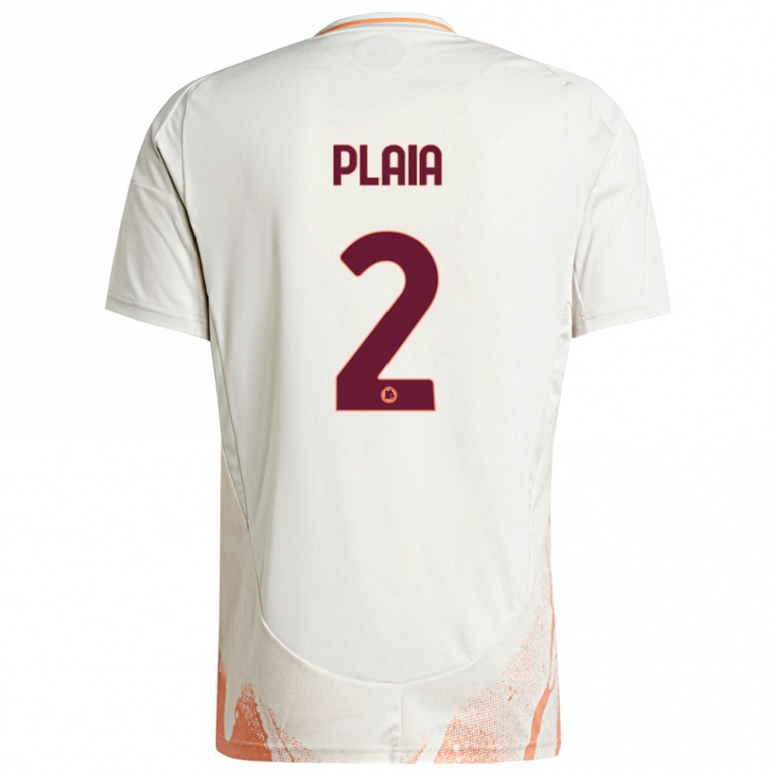 Niño Fútbol Camiseta Matteo Plaia #2 Crema Blanco Naranja 2ª Equipación 2024/25 Argentina