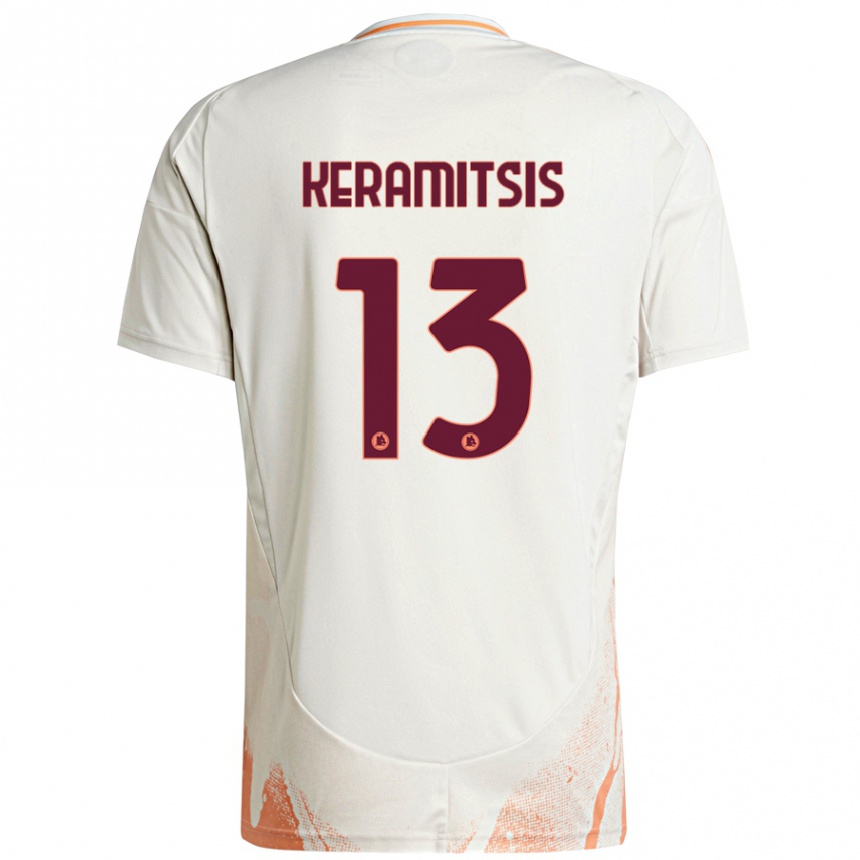 Niño Fútbol Camiseta Dimitrios Keramitsis #13 Crema Blanco Naranja 2ª Equipación 2024/25 Argentina