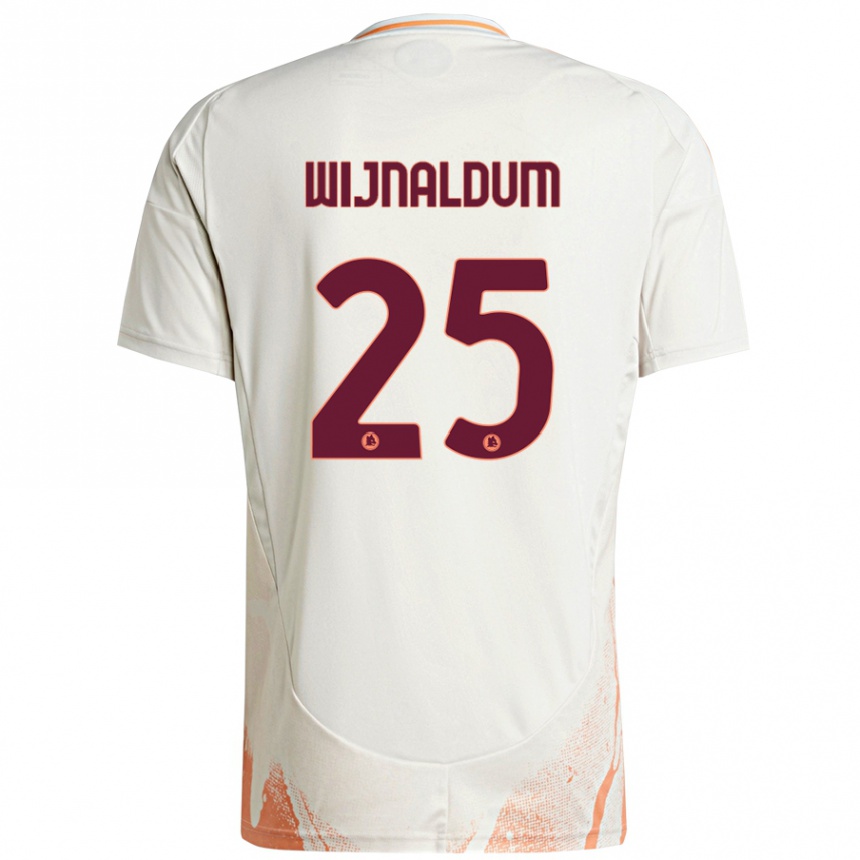 Niño Fútbol Camiseta Georginio Wijnaldum #25 Crema Blanco Naranja 2ª Equipación 2024/25 Argentina