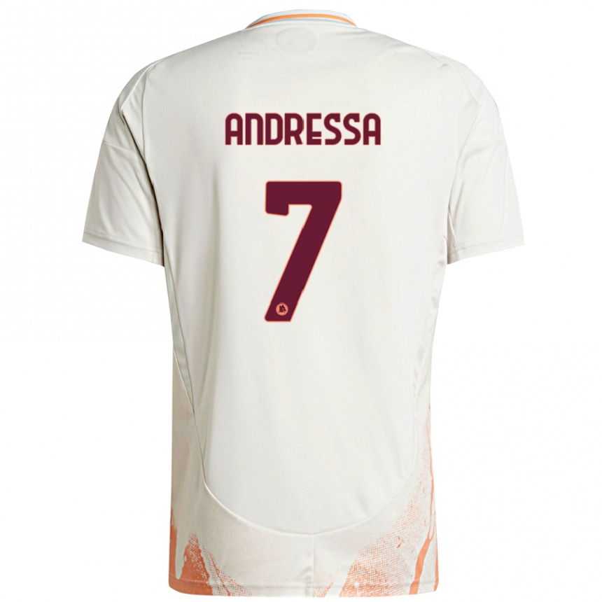 Niño Fútbol Camiseta Andressa #7 Crema Blanco Naranja 2ª Equipación 2024/25 Argentina