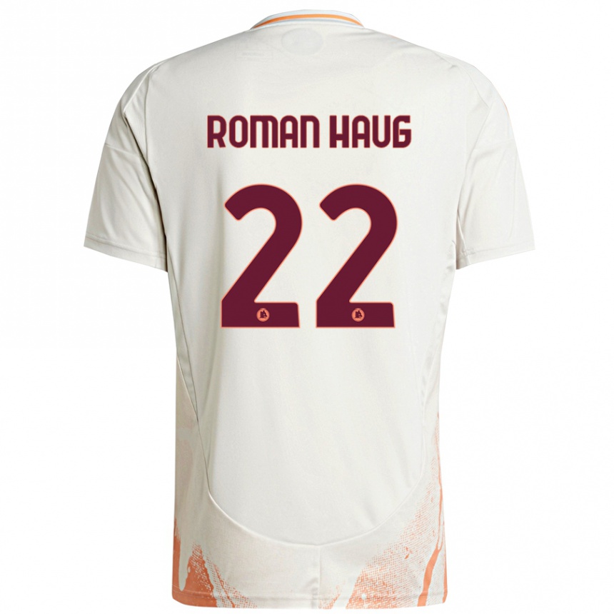 Niño Fútbol Camiseta Sophie Roman Haug #22 Crema Blanco Naranja 2ª Equipación 2024/25 Argentina