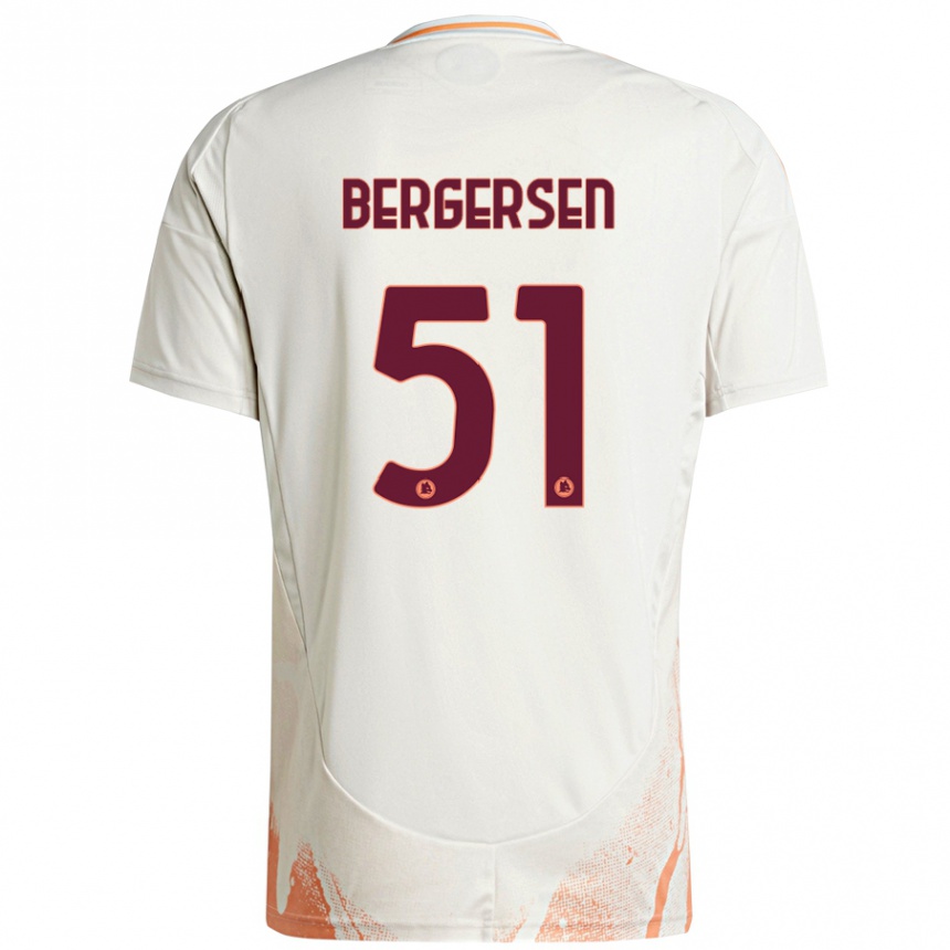 Niño Fútbol Camiseta Mina Bergersen #51 Crema Blanco Naranja 2ª Equipación 2024/25 Argentina