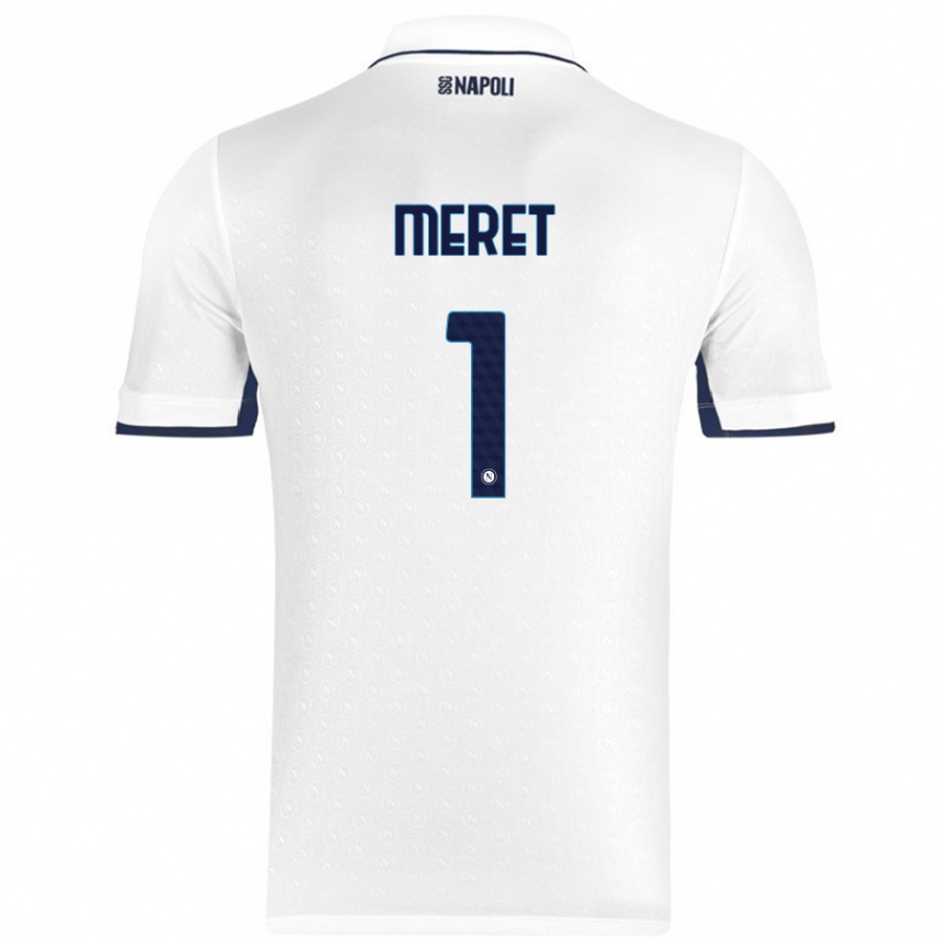 Niño Fútbol Camiseta Alex Meret #1 Blanco Azul Real 2ª Equipación 2024/25 Argentina