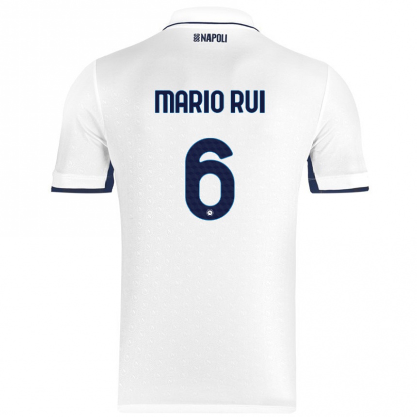 Niño Fútbol Camiseta Mario Rui #6 Blanco Azul Real 2ª Equipación 2024/25 Argentina