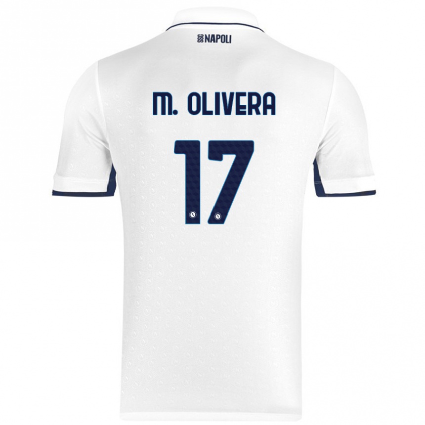 Niño Fútbol Camiseta Mathias Olivera #17 Blanco Azul Real 2ª Equipación 2024/25 Argentina