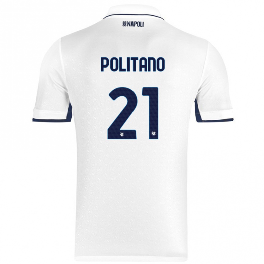 Niño Fútbol Camiseta Matteo Politano #21 Blanco Azul Real 2ª Equipación 2024/25 Argentina