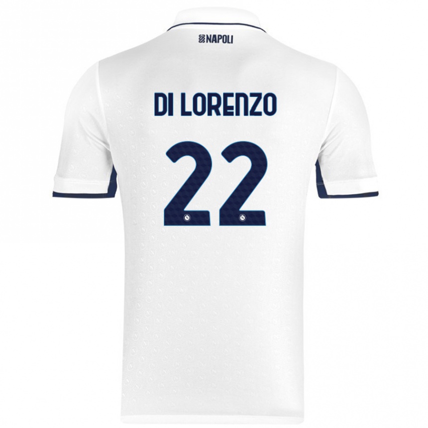 Niño Fútbol Camiseta Giovanni Di Lorenzo #22 Blanco Azul Real 2ª Equipación 2024/25 Argentina