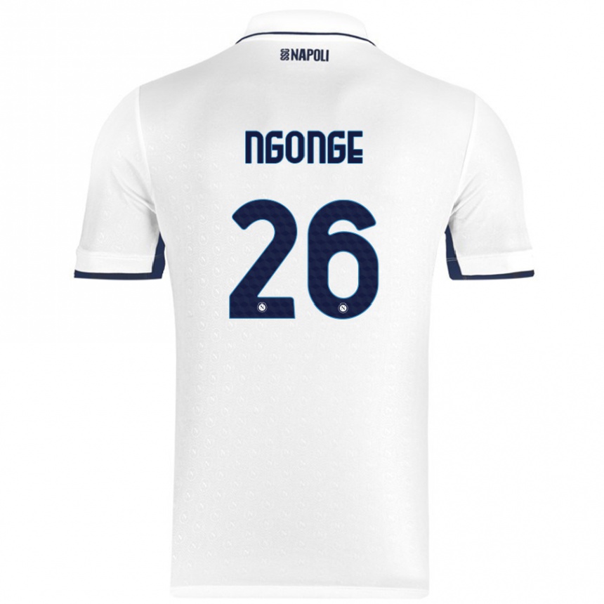 Niño Fútbol Camiseta Cyril Ngonge #26 Blanco Azul Real 2ª Equipación 2024/25 Argentina