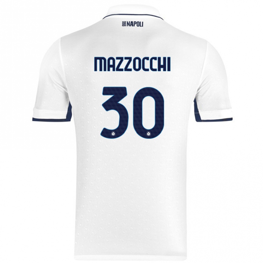 Niño Fútbol Camiseta Pasquale Mazzocchi #30 Blanco Azul Real 2ª Equipación 2024/25 Argentina