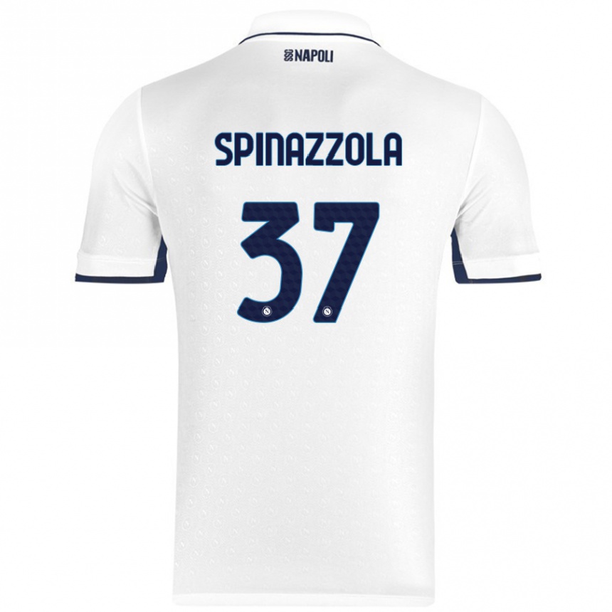 Niño Fútbol Camiseta Leonardo Spinazzola #37 Blanco Azul Real 2ª Equipación 2024/25 Argentina