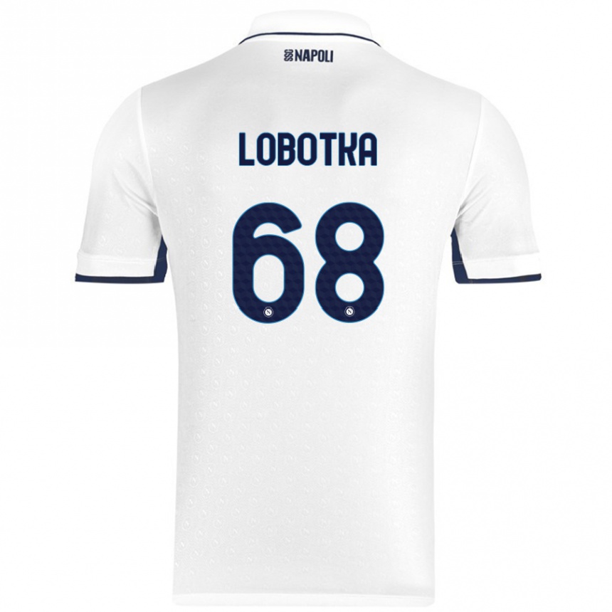 Niño Fútbol Camiseta Stanislav Lobotka #68 Blanco Azul Real 2ª Equipación 2024/25 Argentina