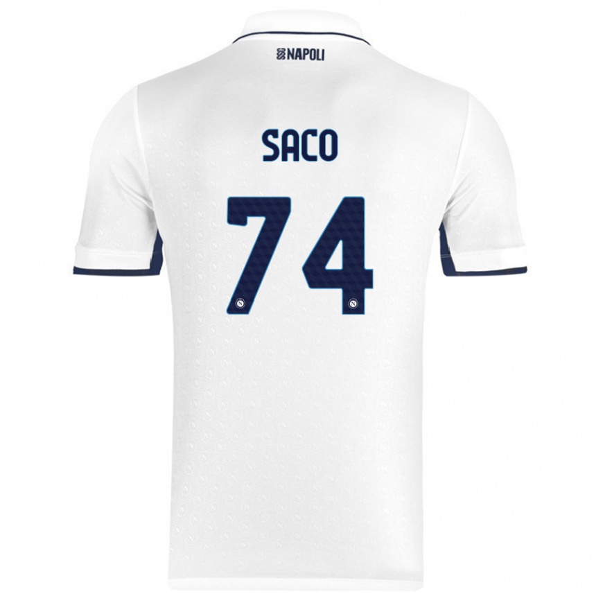 Niño Fútbol Camiseta Coli Saco #74 Blanco Azul Real 2ª Equipación 2024/25 Argentina