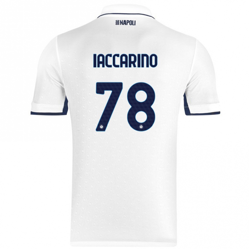 Niño Fútbol Camiseta Gennaro Iaccarino #78 Blanco Azul Real 2ª Equipación 2024/25 Argentina