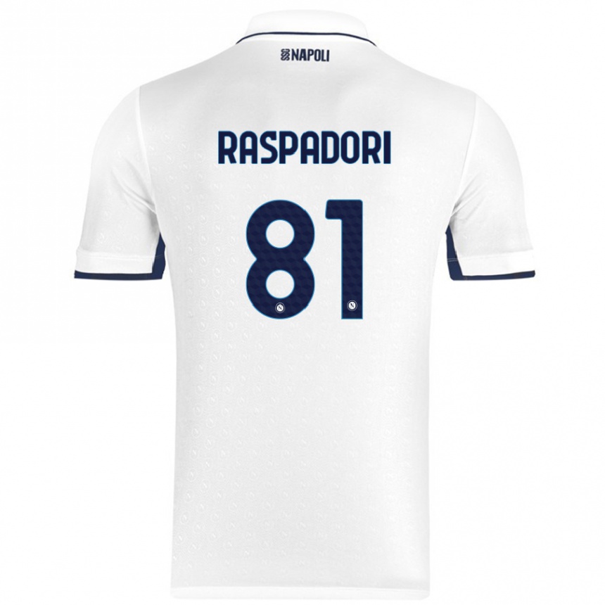 Niño Fútbol Camiseta Giacomo Raspadori #81 Blanco Azul Real 2ª Equipación 2024/25 Argentina