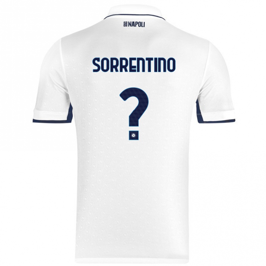 Niño Fútbol Camiseta Andrea Sorrentino #0 Blanco Azul Real 2ª Equipación 2024/25 Argentina