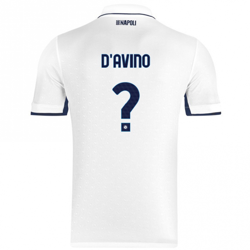 Niño Fútbol Camiseta Luigi D'avino #0 Blanco Azul Real 2ª Equipación 2024/25 Argentina