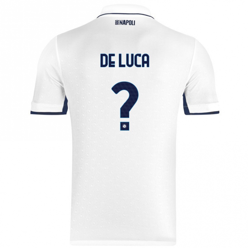 Niño Fútbol Camiseta Alfonso De Luca #0 Blanco Azul Real 2ª Equipación 2024/25 Argentina