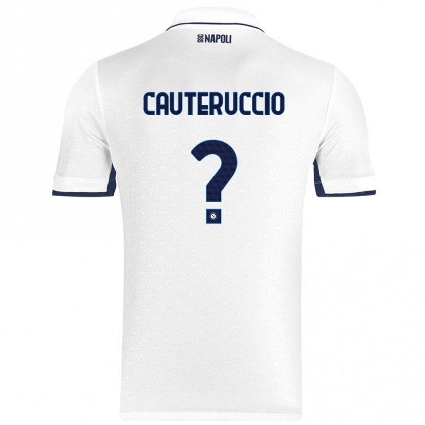 Niño Fútbol Camiseta Walter Cauteruccio #0 Blanco Azul Real 2ª Equipación 2024/25 Argentina