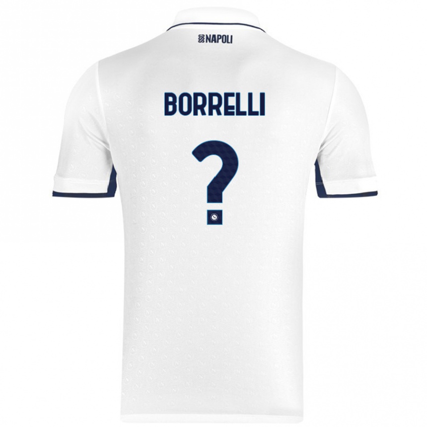 Niño Fútbol Camiseta Ciro Borrelli #0 Blanco Azul Real 2ª Equipación 2024/25 Argentina