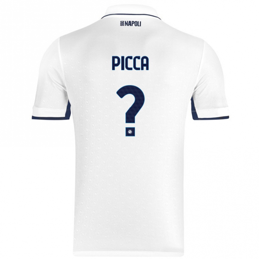 Niño Fútbol Camiseta Luigi Picca #0 Blanco Azul Real 2ª Equipación 2024/25 Argentina