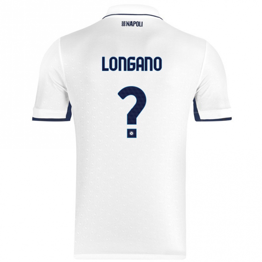 Niño Fútbol Camiseta Salvatore Longano #0 Blanco Azul Real 2ª Equipación 2024/25 Argentina