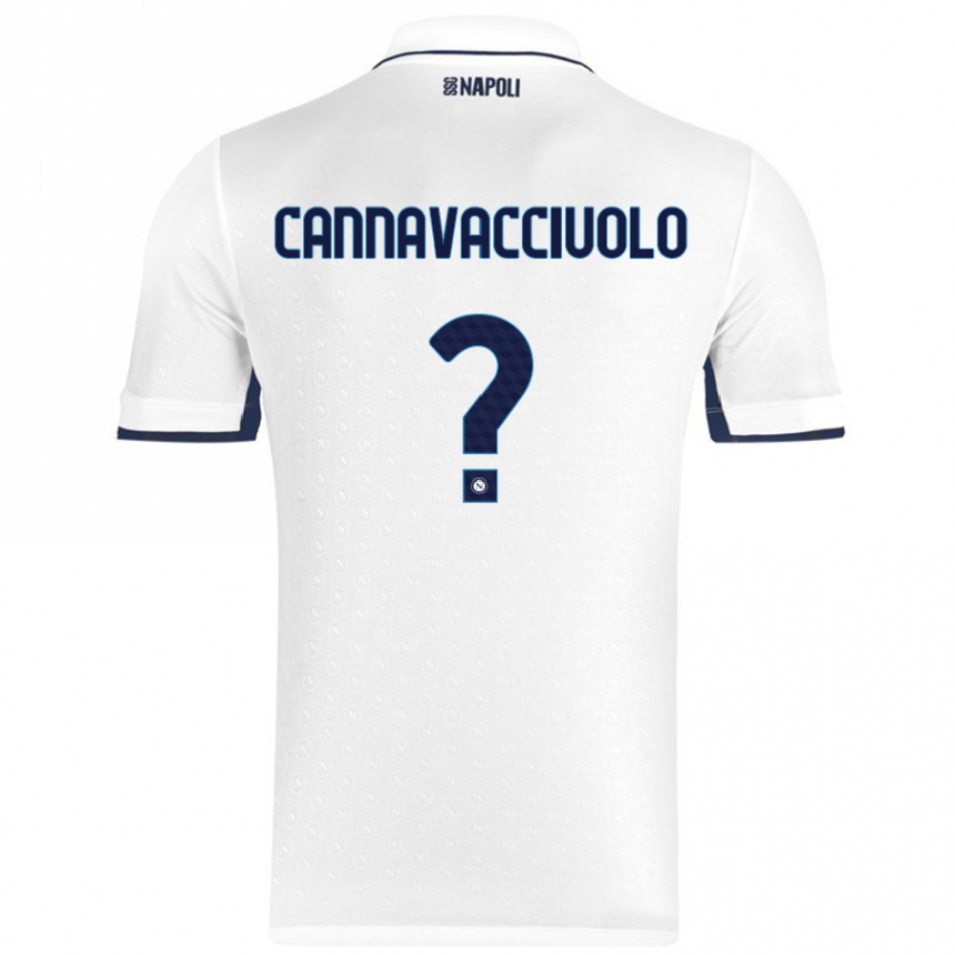 Niño Fútbol Camiseta Luigi Pio Cannavacciuolo #0 Blanco Azul Real 2ª Equipación 2024/25 Argentina