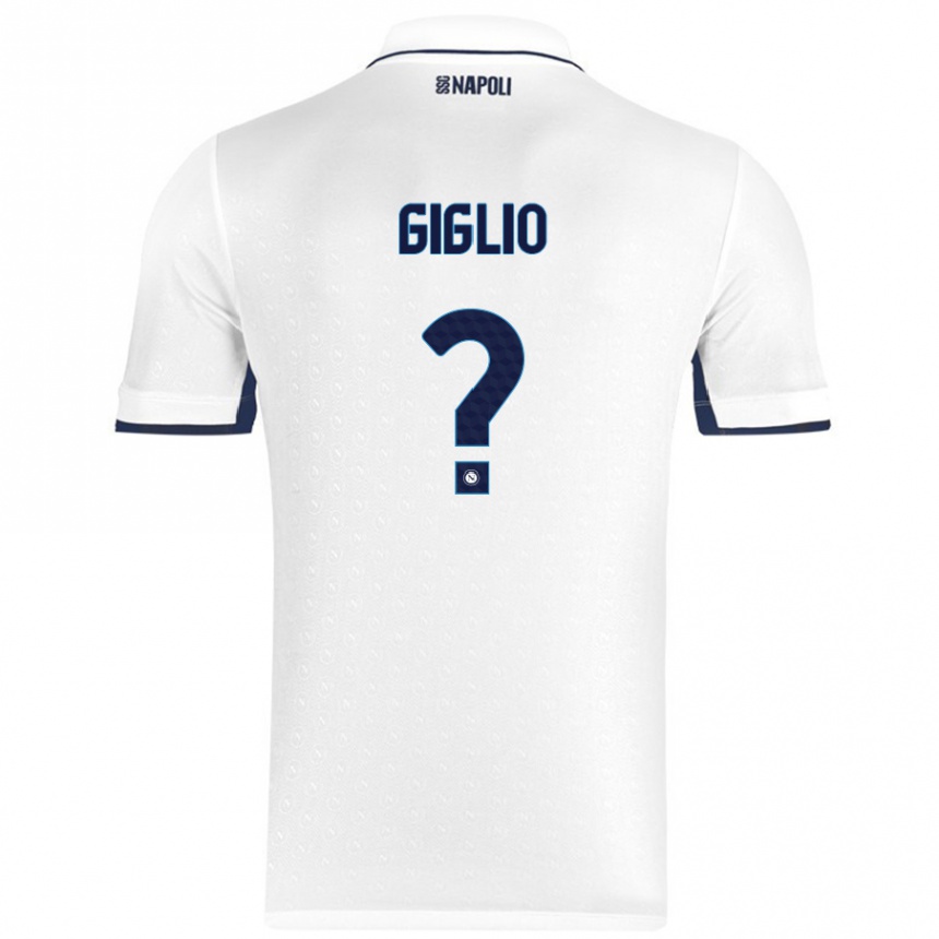 Niño Fútbol Camiseta Angelo Giglio #0 Blanco Azul Real 2ª Equipación 2024/25 Argentina