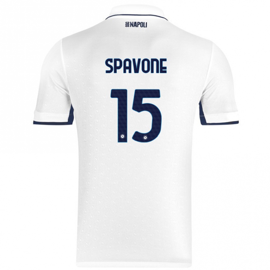 Niño Fútbol Camiseta Alessandro Spavone #15 Blanco Azul Real 2ª Equipación 2024/25 Argentina