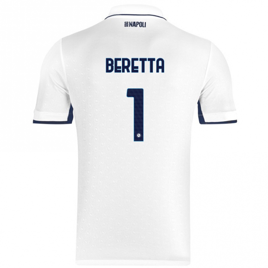 Niño Fútbol Camiseta Beatrice Beretta #1 Blanco Azul Real 2ª Equipación 2024/25 Argentina