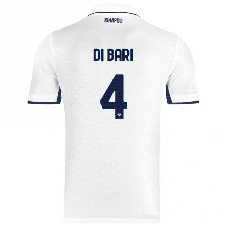 Niño Fútbol Camiseta Martina Di Bari #4 Blanco Azul Real 2ª Equipación 2024/25 Argentina