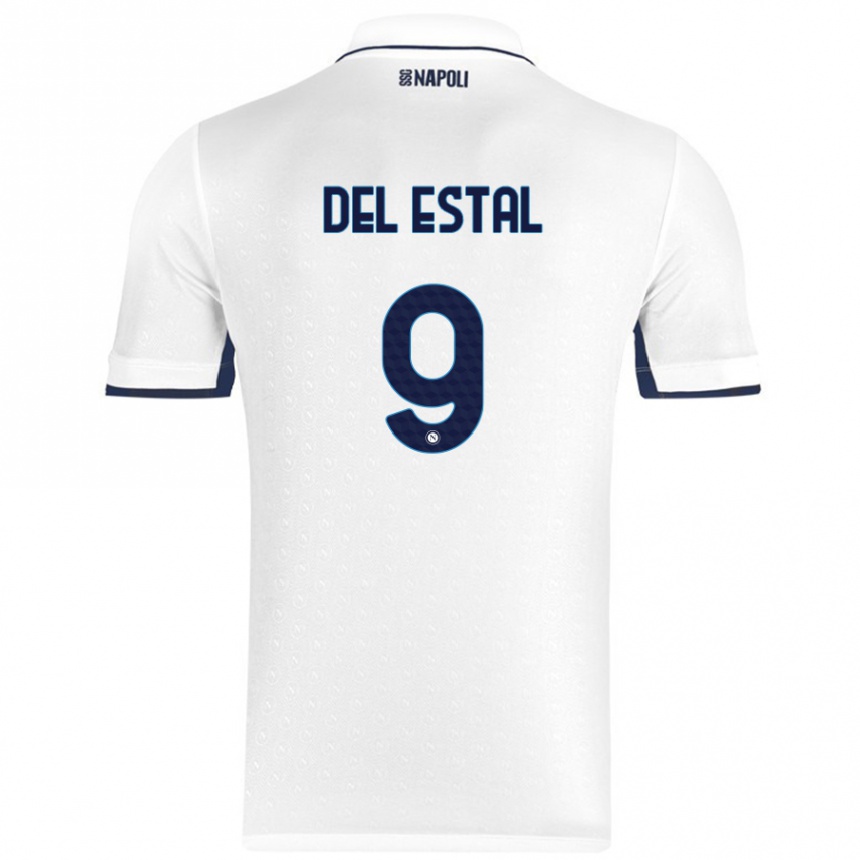 Niño Fútbol Camiseta Eli Del Estal #9 Blanco Azul Real 2ª Equipación 2024/25 Argentina