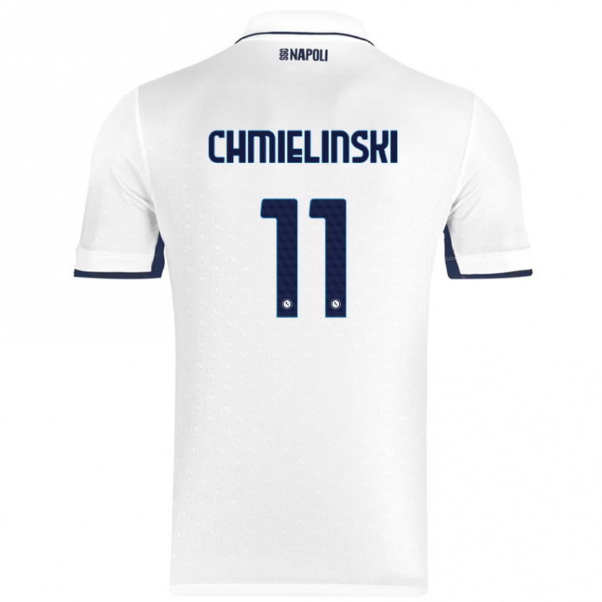 Niño Fútbol Camiseta Gina Chmielinski #11 Blanco Azul Real 2ª Equipación 2024/25 Argentina