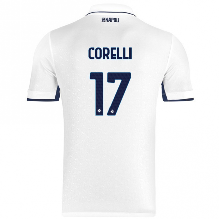 Niño Fútbol Camiseta Alice Corelli #17 Blanco Azul Real 2ª Equipación 2024/25 Argentina