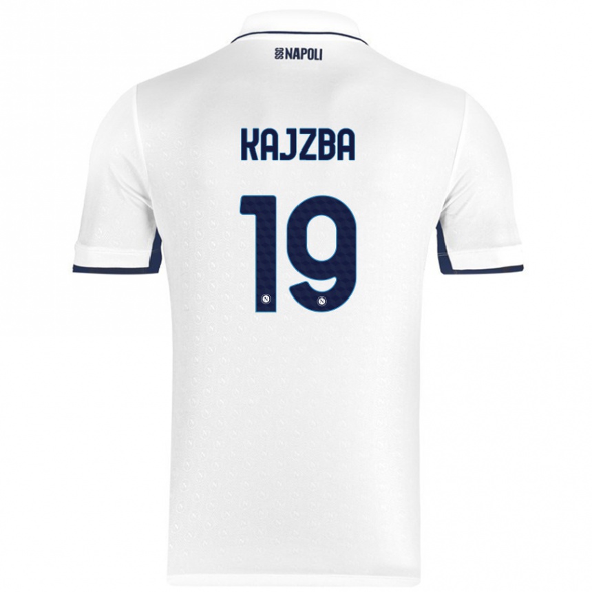 Niño Fútbol Camiseta Nina Kajzba #19 Blanco Azul Real 2ª Equipación 2024/25 Argentina