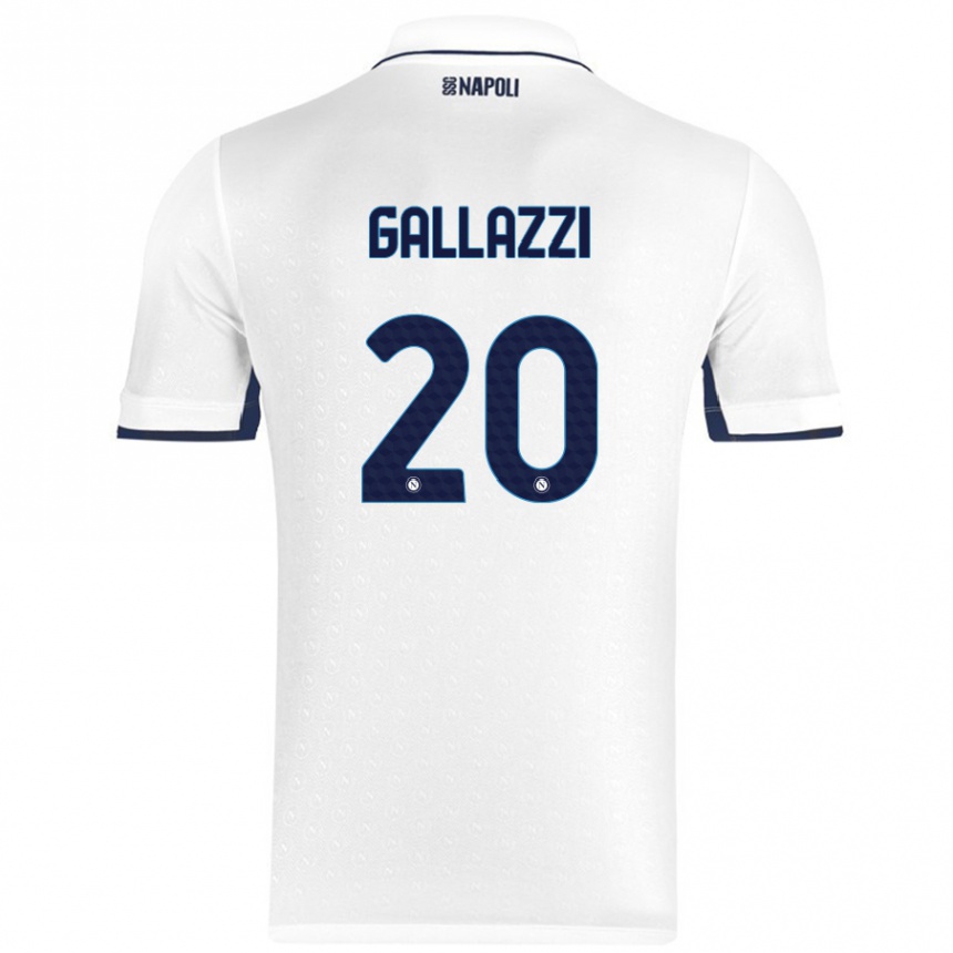 Niño Fútbol Camiseta Valentina Gallazzi #20 Blanco Azul Real 2ª Equipación 2024/25 Argentina