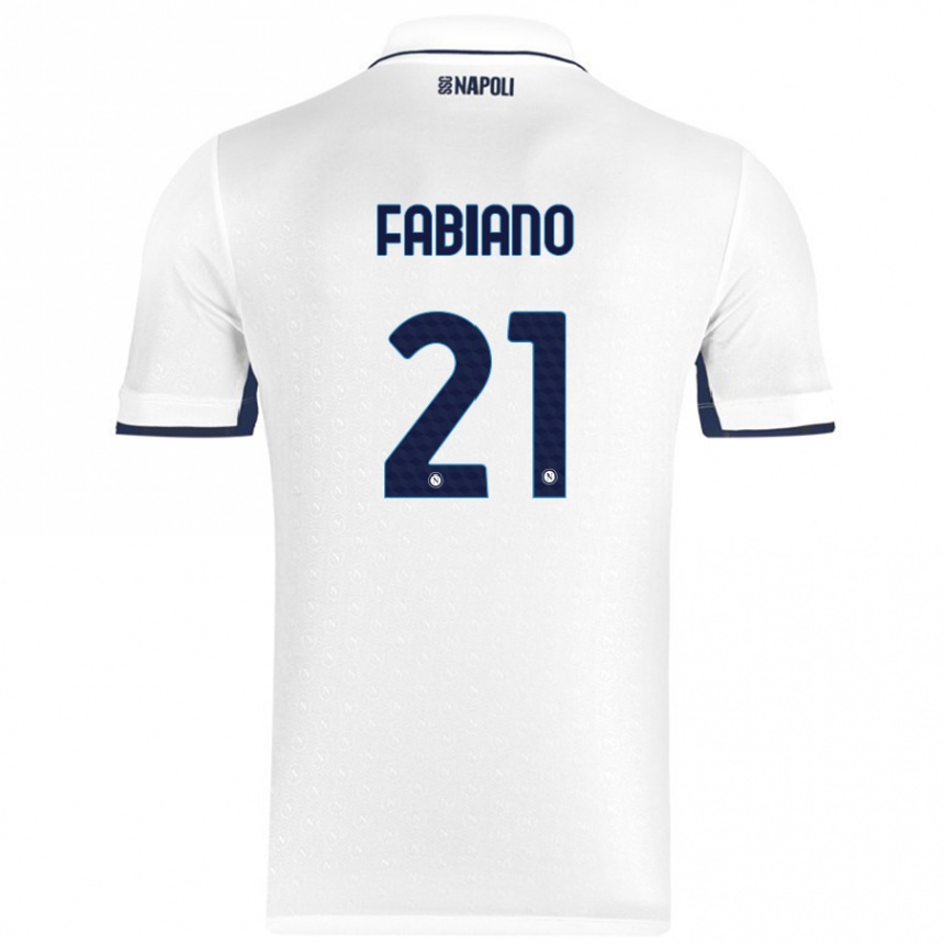 Niño Fútbol Camiseta Francesca Fabiano #21 Blanco Azul Real 2ª Equipación 2024/25 Argentina