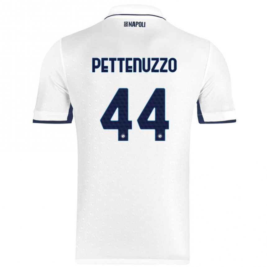 Niño Fútbol Camiseta Tecla Pettenuzzo #44 Blanco Azul Real 2ª Equipación 2024/25 Argentina